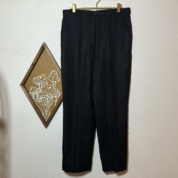 Escada Black Wool & Silk Trousers Pants Sz.32